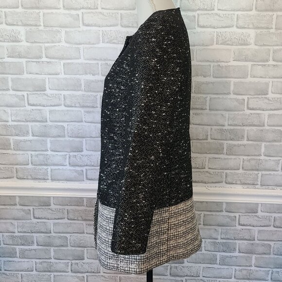 Banana Republic Women's Tweed Career Blazer Jacket Long Line Acadamia Small - Picture 2 of 11